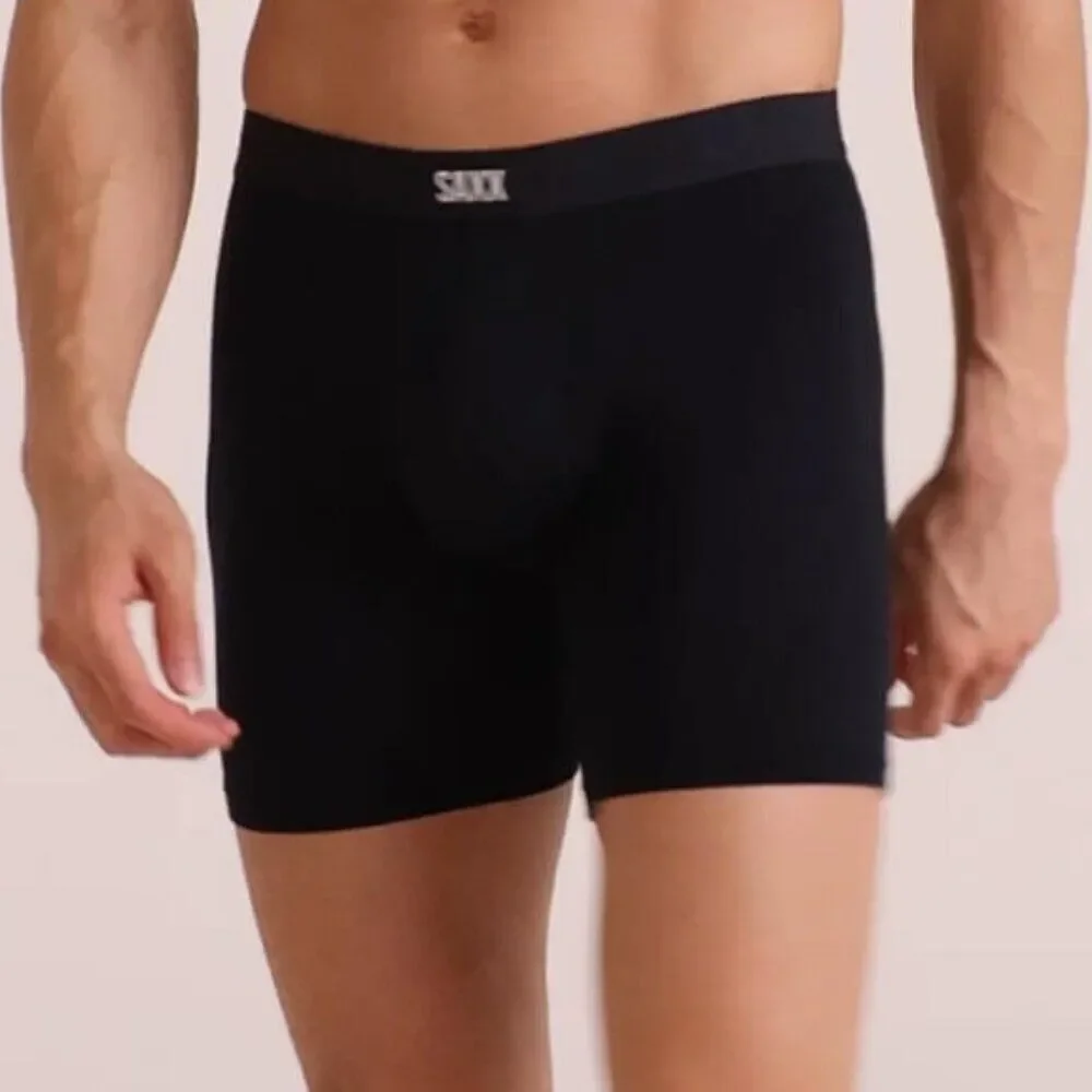 NWT SAXX Vibe Super Soft Black Boxer Briefs Mens XXL BallPark Pouch